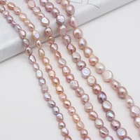 natural pearl vertical hole two sided light pink purple beads for jewelry makingdiy necklace bracelet accessories charm gift36cm