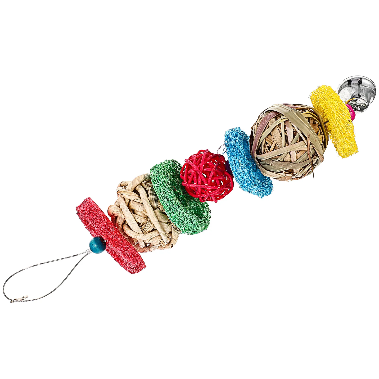 

Toy Parrot Bird Hanging Toys Chew Plaything Parakeet Cage Chewing Teething Petbiting Playing Birds Tearing Bite String