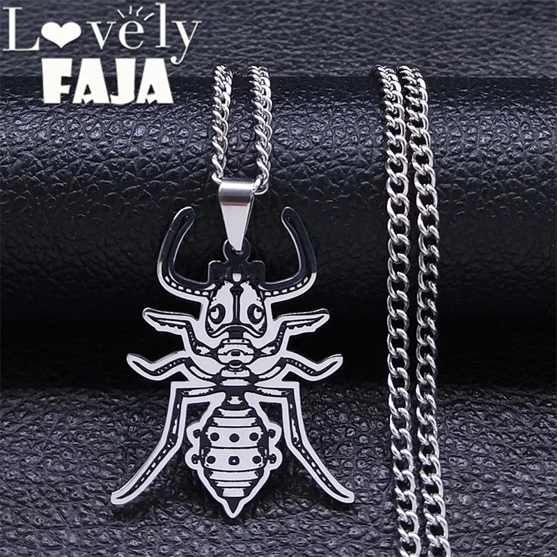 

Steampunk Gears Ant Stainless Steel Necklace for Women Men Silver Color Punk Gothic Necklaces Jewelry gargantilla mujer N3740S03