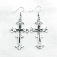 2022 brand new hip hop gothic retro punk drop earrings exquisite diamond drop oil cross earrings womens party gift jewelry