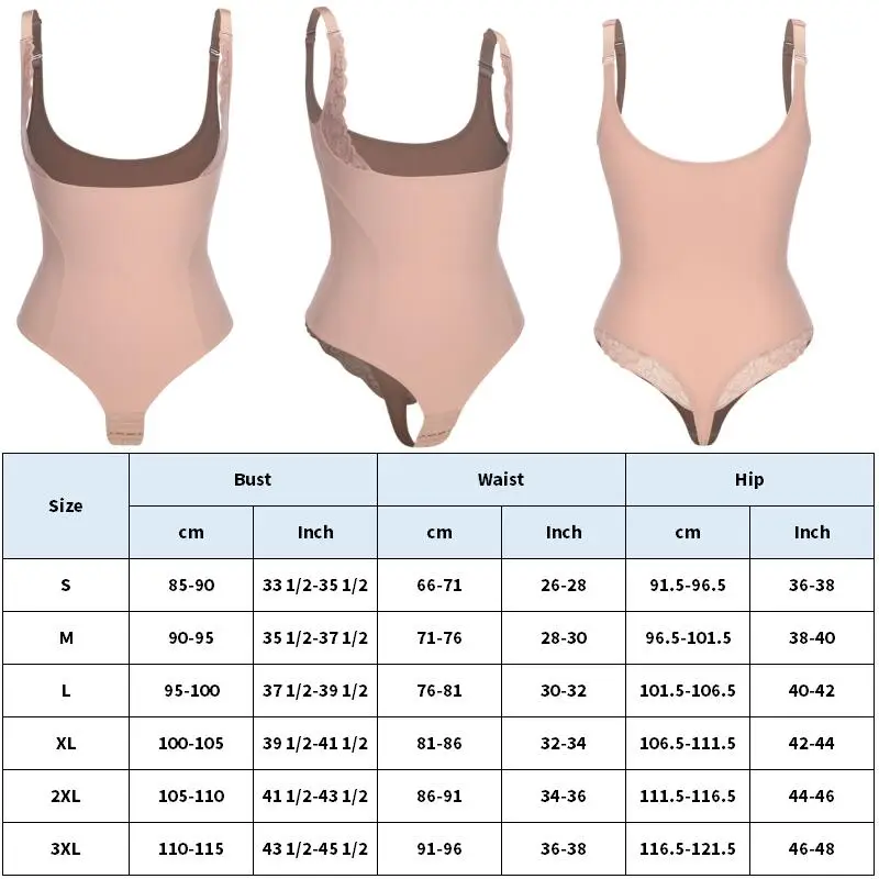 Lace Thongs Bodysuit Shapewear Women Seamless Full Body Shaper Waist Slim Tummy Control Underwear Flat Belly Underbust Corset