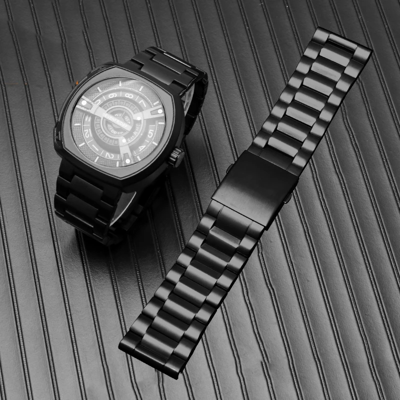 26mm Width Stainless Steel Watch Strap Male Big Men Watch Band for DZ7333 DZ4344 Black Gold Steel Strap Watch Chain for DZ Watch