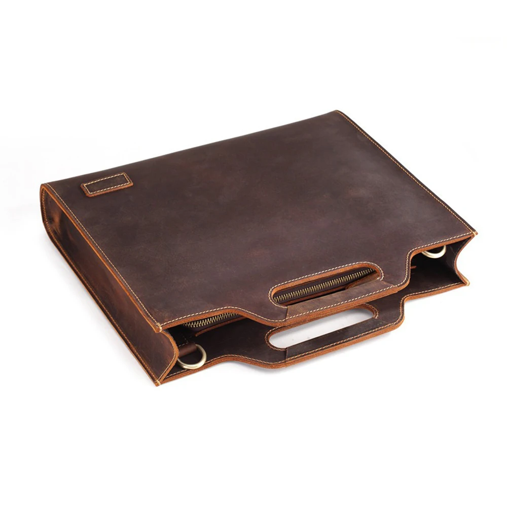 Винтажная мужская сумка через плечо из кожи Крейзи Хорс