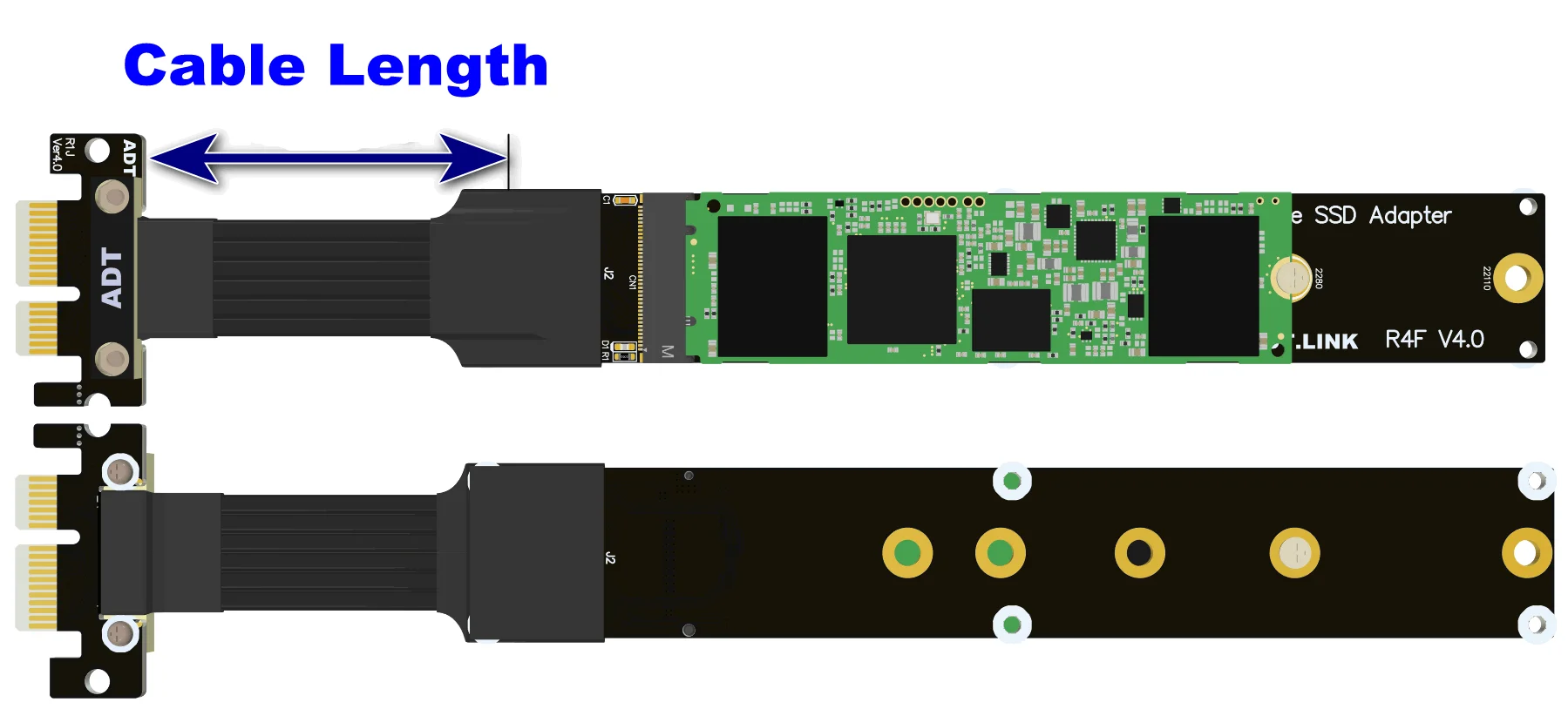 Дешевый ADT Новый M.2 NVMe/M.2 WiFi/Mini-PCIe SSD Твердотельный для PCIe 4 0x1 Удлинительный кабель