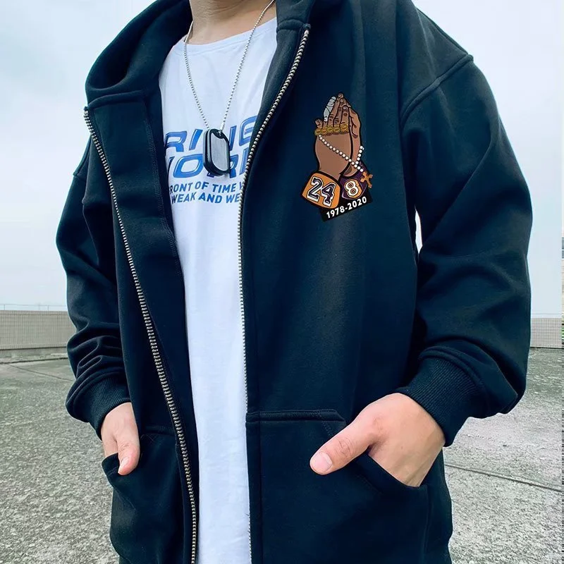 Р. И. П. Худи Mamba с принтом Y2K Мужская Уличная одежда свитшот на молнии капюшоном