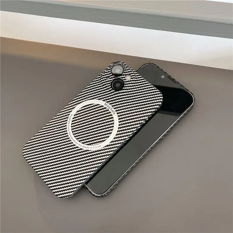 Магнитный чехол Magsafe из углеродного волокна для iPhone 13 Pro Max 12 защитный объектива