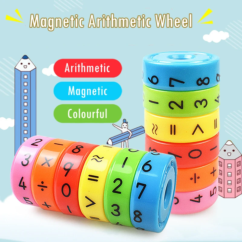 

Montessori Math Toys Numbers Magic Cube Magnetic Kids Educational Block Calculate Game Interactive Baby Toys Magnetic Wheel Gift