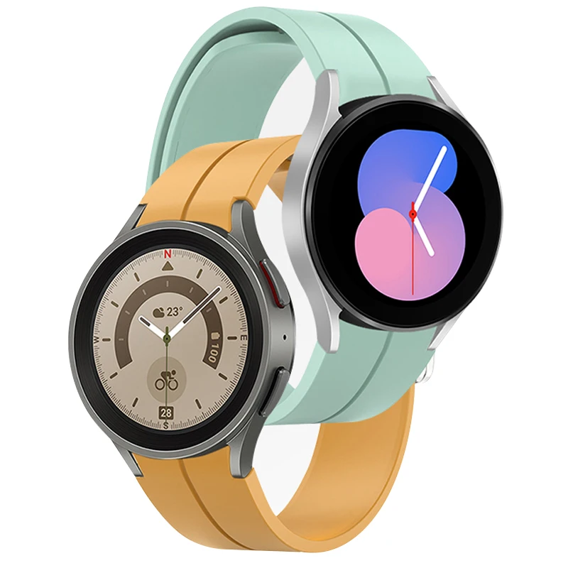 

Ремешок силиконовый для Samsung Watch 4/5/5 pro/4 classic/46 мм/42 мм/44 мм/40 мм/45 мм, браслет с магнитной застежкой, 20 мм, оригинал