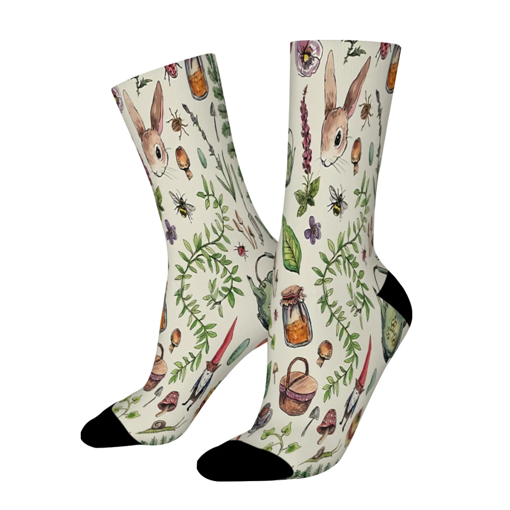 

Cottagecore Light Green Mushroom Mushrooms Forest Straight Socks Male Mens Women Autumn Stockings Polyester Hip Hop