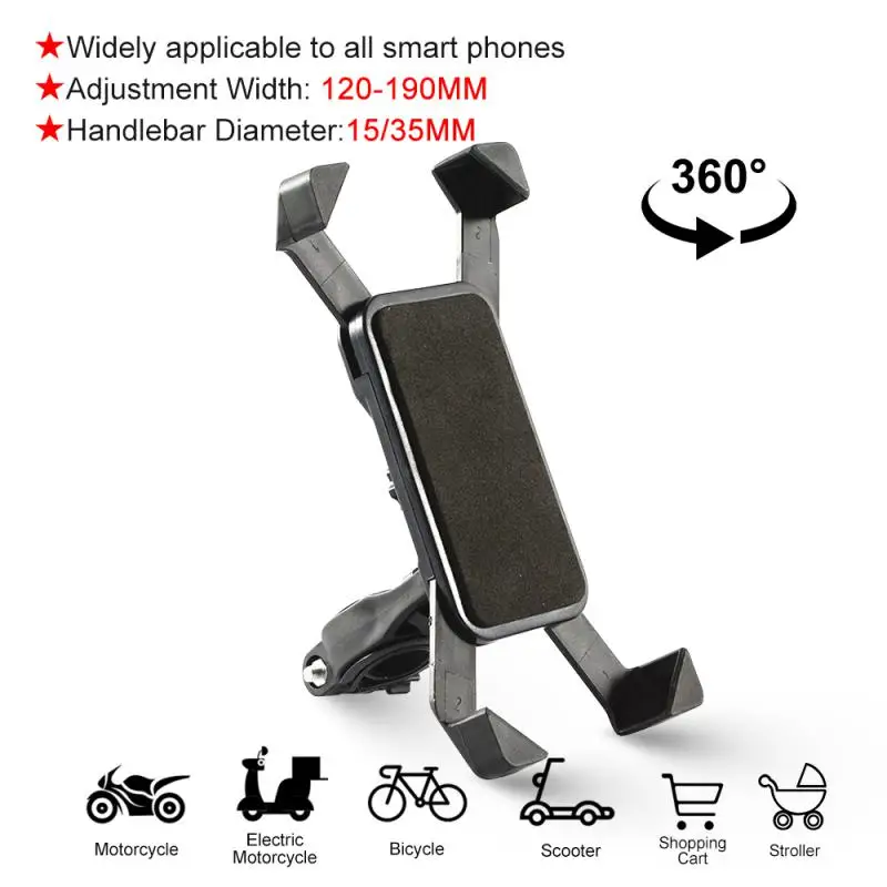 

1pc Bike Phone Holder 6.5 inches Shockproof Anti-slip phone Bracket 360 Rotation GPS Support Bracket bicycle Accessories