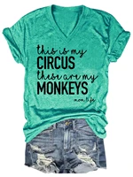 lovessales womens circus text print 100 cotton t shirt