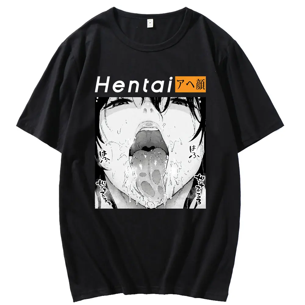 Футболка Otaku Lewd Hentai с изображением милой девушки топ Мужская черная Базовая