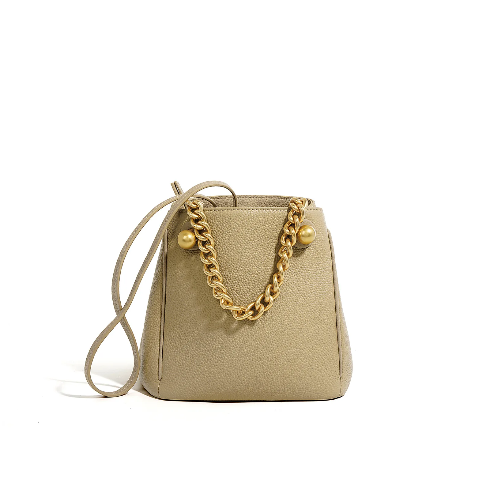 Togo Genuine Leather Bags for Women Designer Luxury Bag Bucket Handbags 2023 Versatile Commuting Bag Chian Ladies Shoulder Bag