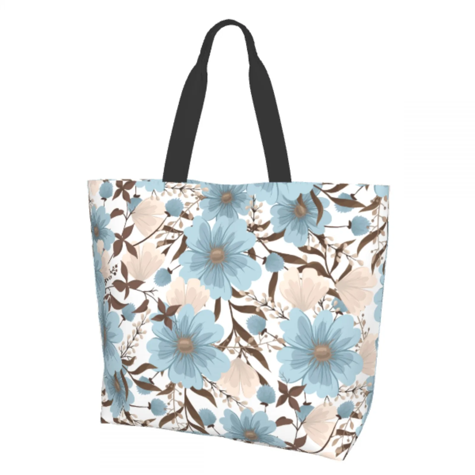 

Сумка-тоут для цветов и растений, сумка для продуктов с акварельными цветами, сумки для покупок с голубыми цветами