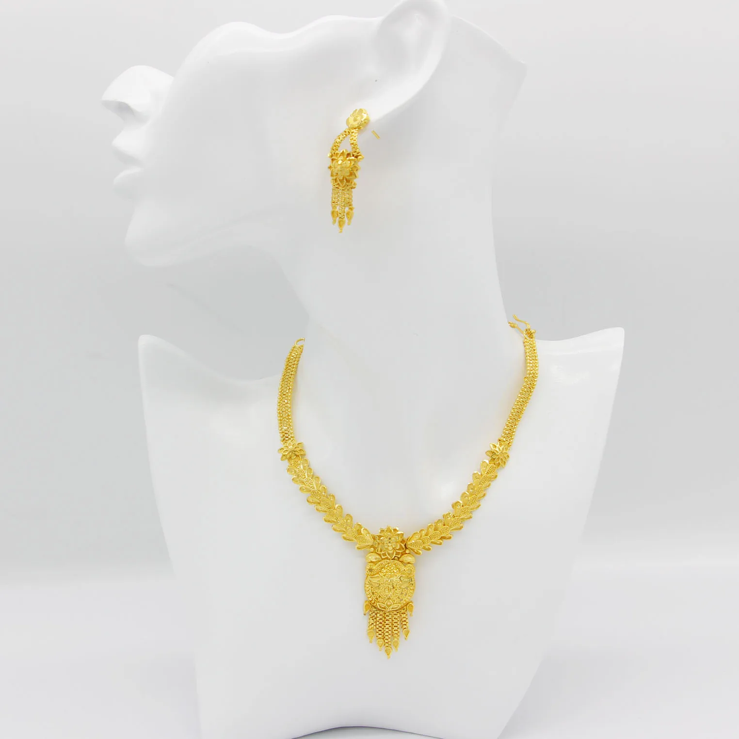 

Adixyn, Африканское Золотое цветное ожерелье/серьги, ювелирные изделия Дубая, свадебные аксессуары N110815