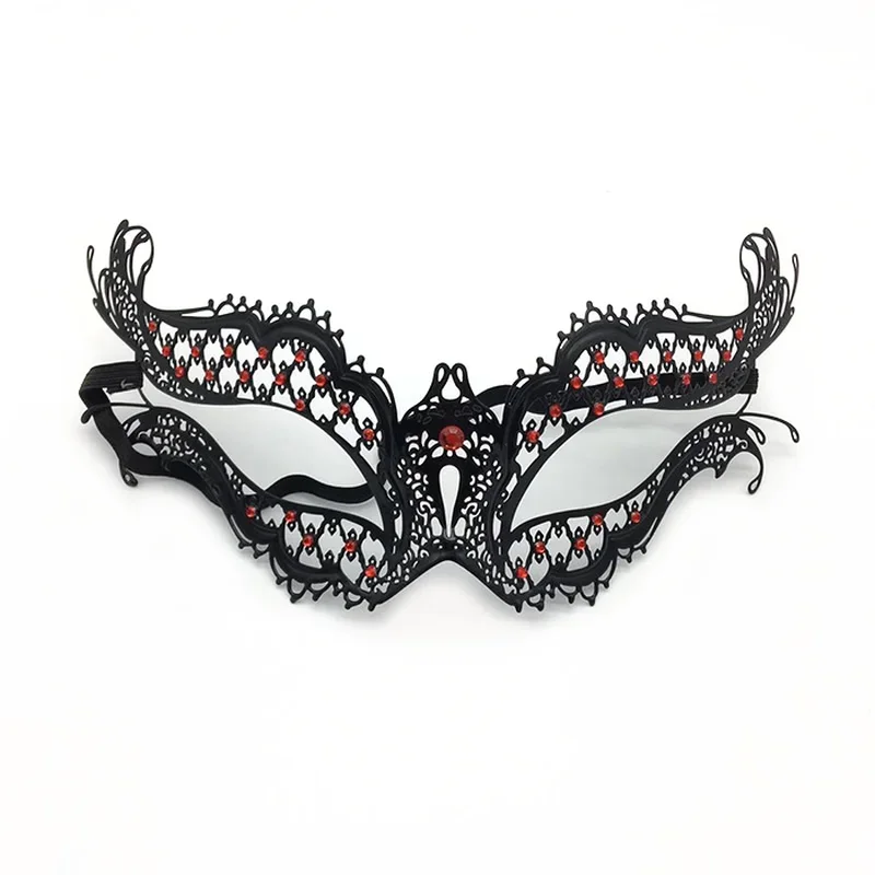 Искусственная черная Лазерная вырезанная Венецианская маска для маскарада