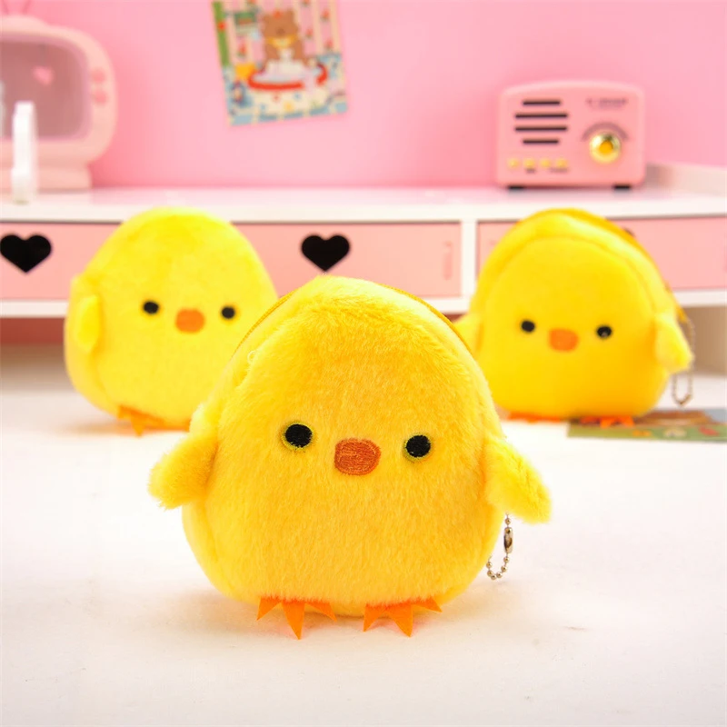 

Cute Cartoon Plush Animal Coin Purse Chick Koala Children's Plush Coin Purse Creative Keychain Coin Purse Headphone Bag