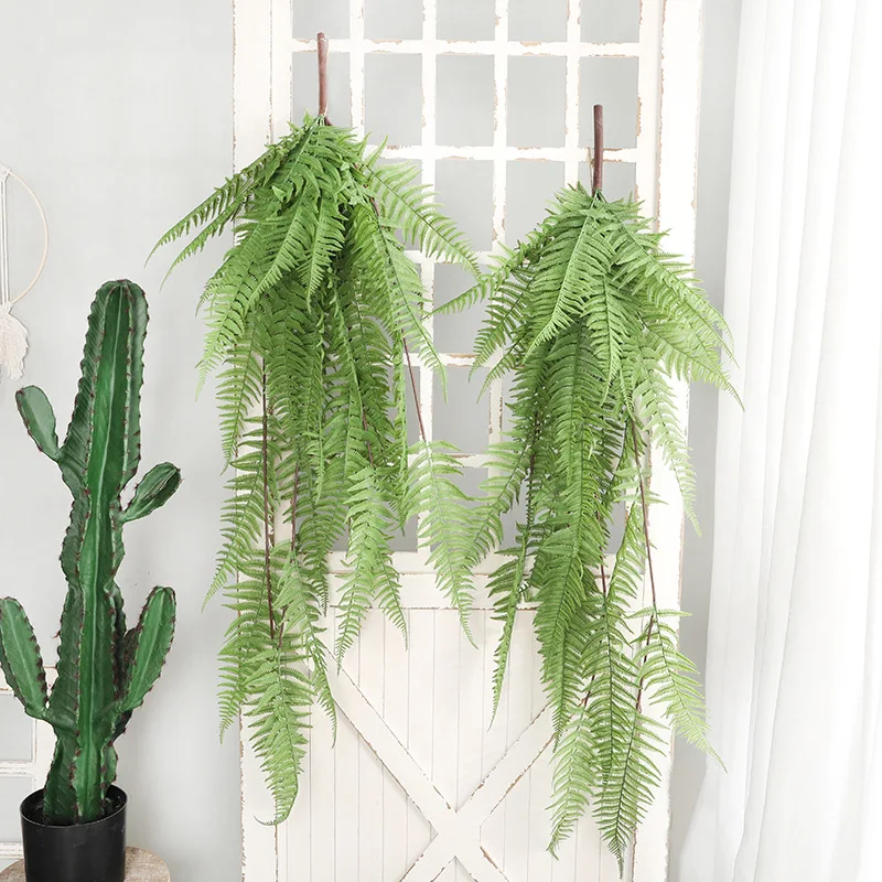 

123cm Wall Hanging Fern Leaves Indoor Simulation Plant Jungle Decoration Plastic Fake Flower Wedding Home Decor Artificial Ivy