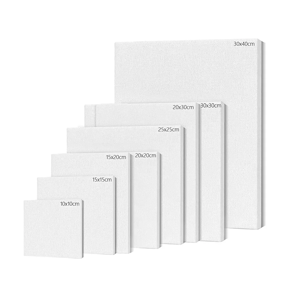 

6Pcs White Blank Square Artist Canvas Wooden + Cotton Board Frame For Primed Oil Acrylic Paint Stretched Acrylic Board Panels