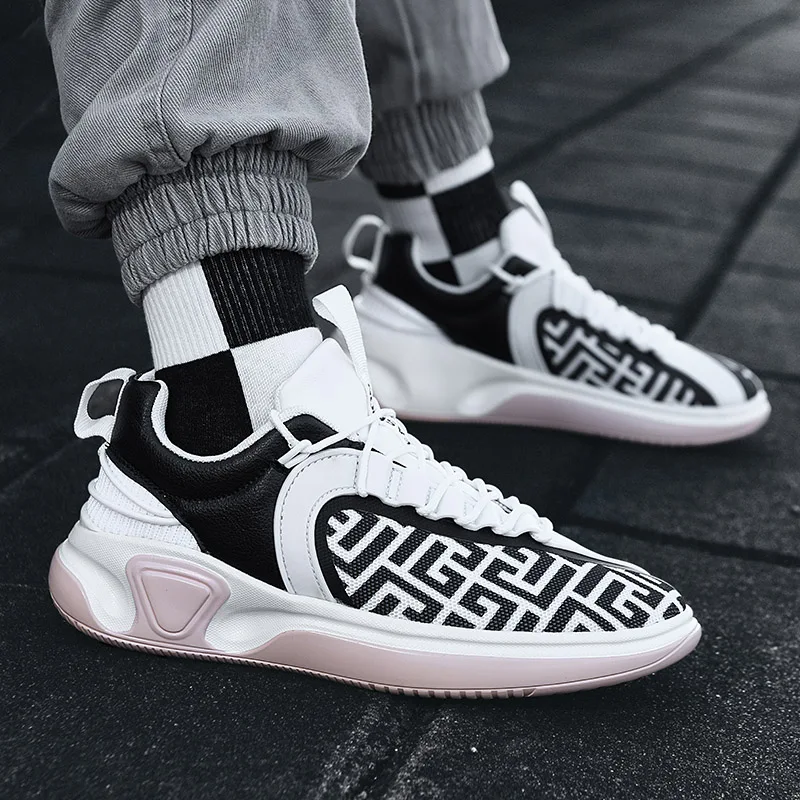 Brand Men's Breathable Basketball Shoes Non-Slip Sports Shoes Comfortable Gym Training Athletic Shoes Trendy Boys Tennis Shoes