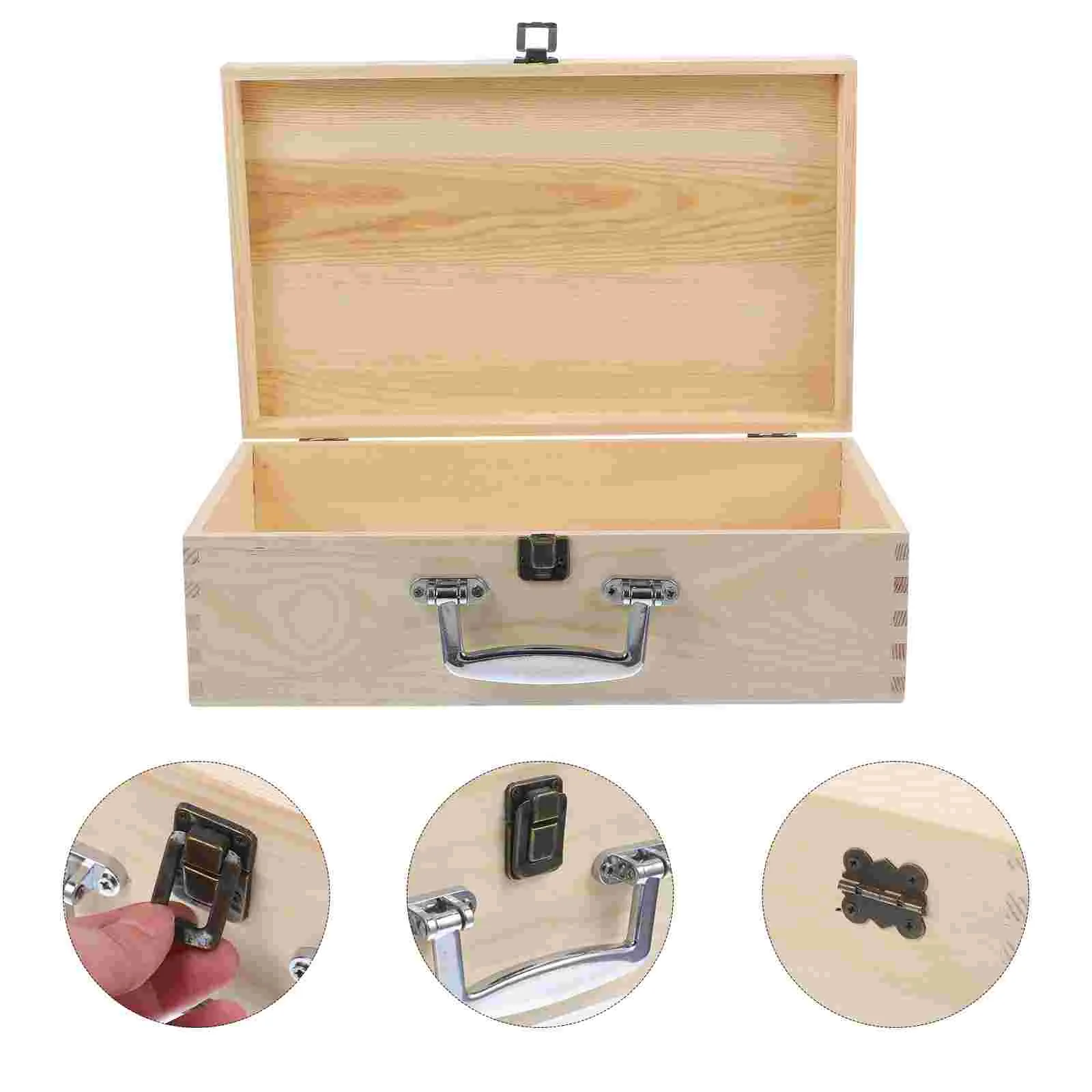 

Unfinished Wood Gift Box Large Wood Box Wooden Storage Box