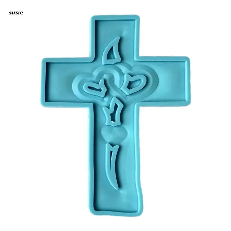 

X7YA Resin Cross Craft Mold for DIY Pendant Crafts Decorative Board Mold Wall Decor