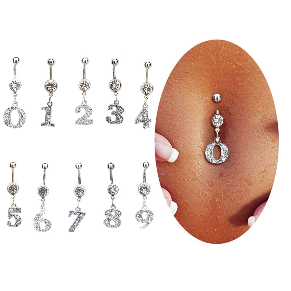 

1PC Number Belly Button Rings Navel Piercing Navel Ear Piercings Navel Earring Belly Piercings Body Jewelry Pircings