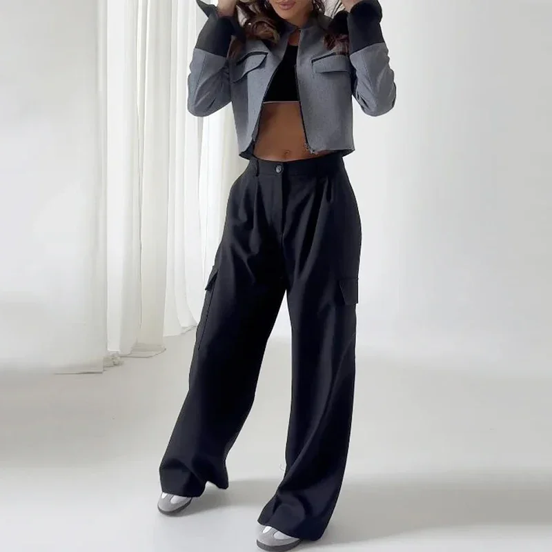 Женский комплект Wefads из двух офисных женских стильных брюк-карго длиной до