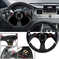 13 inch 320mm racing sport steering wheels universal leather carbon firbre car accessories steering wheel with logo horn button