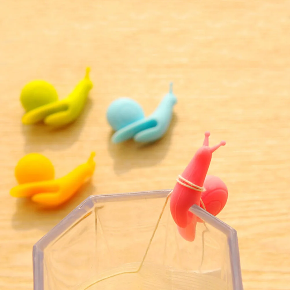 

6pcs Tea Holder Snail Shape Colorful Tea Clip Cup Mug Strainer Clips Party Decor