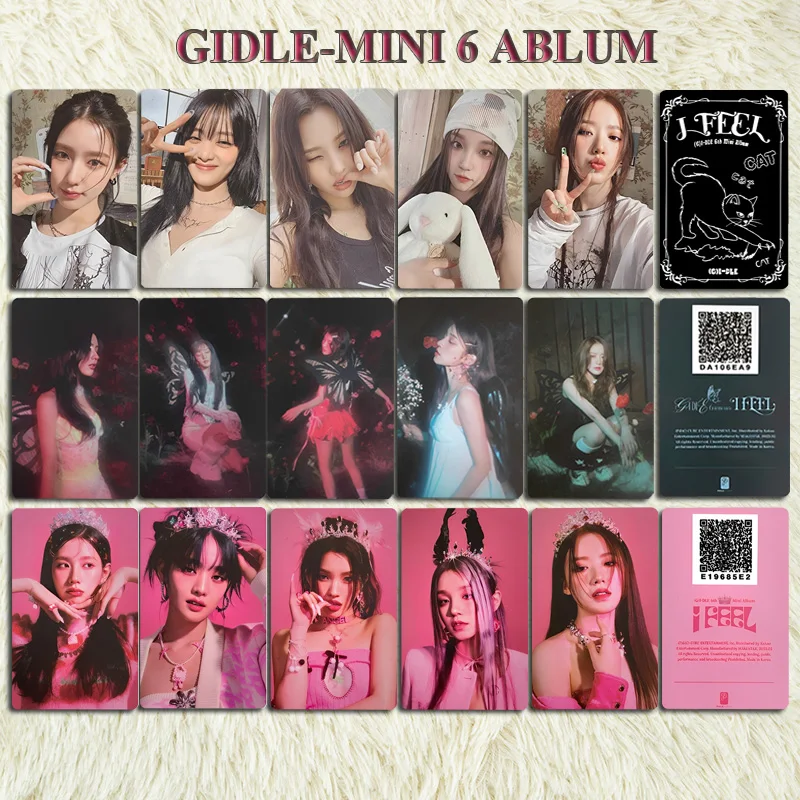 

Kpop Photocards GIDLE OT6 Yuqi I Feel Album Lomo Cards Miyeon Soojin Shuhua (G)I-DLE Girls Jennie Lisa JISOO ROSE Accessories