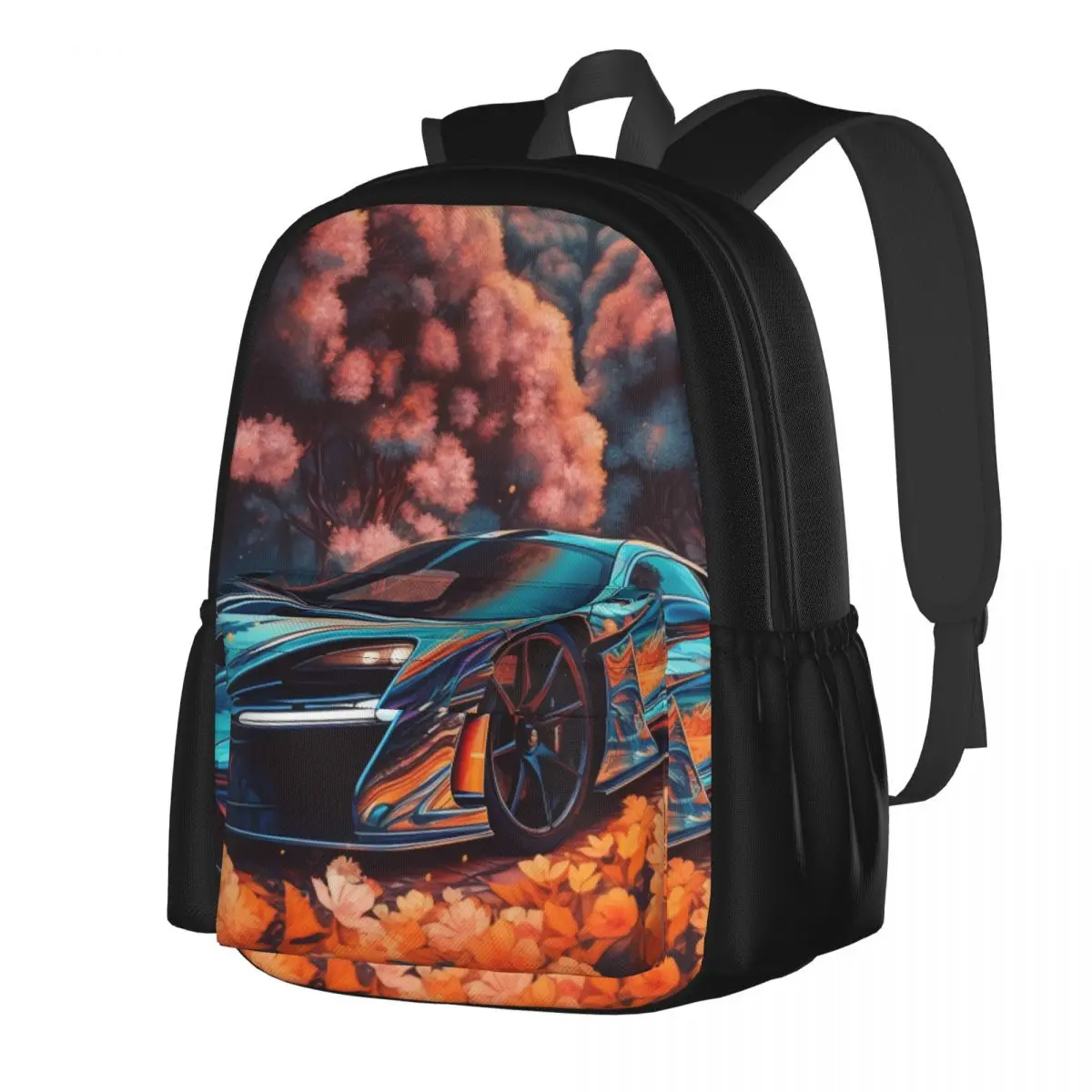 

Fantastic Sports Car Backpack Neon Colorful Painting Kawaii Backpacks Boy Outdoor Breathable School Bags High Quality Rucksack