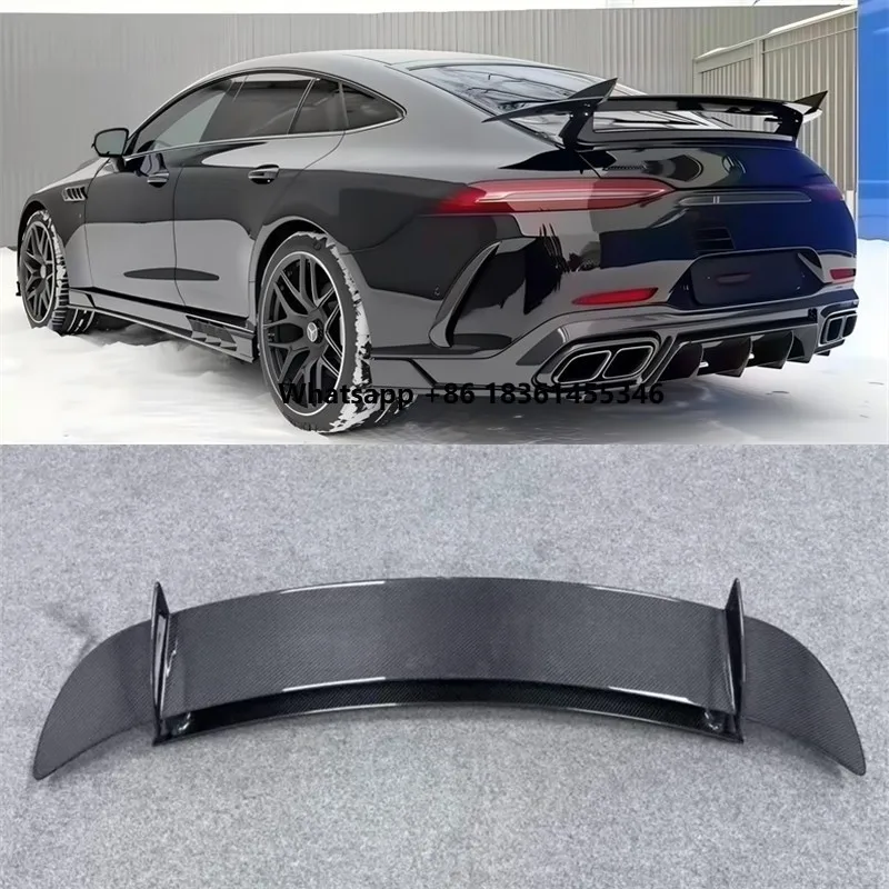 Фото Для GT43 GT50 GT53 GT63: Задний спойлер из настоящего карбона, накладка на багажник, аксессуары для тюнинга автомобиля, комплект для декоративной модификации №1