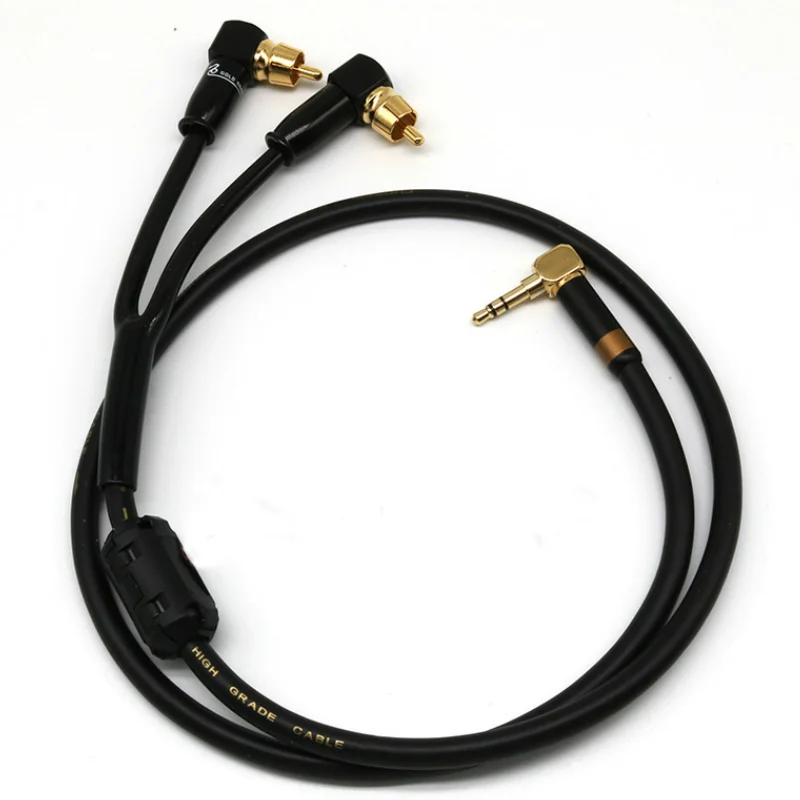 Аудиокабель hifi «сделай сам» 3,5 мм в 2RCA, без содержания кислорода, из чистой меди, один точечный и два провода для усилителя сабвуфера, домашнего кинотеатра, DVD VCD