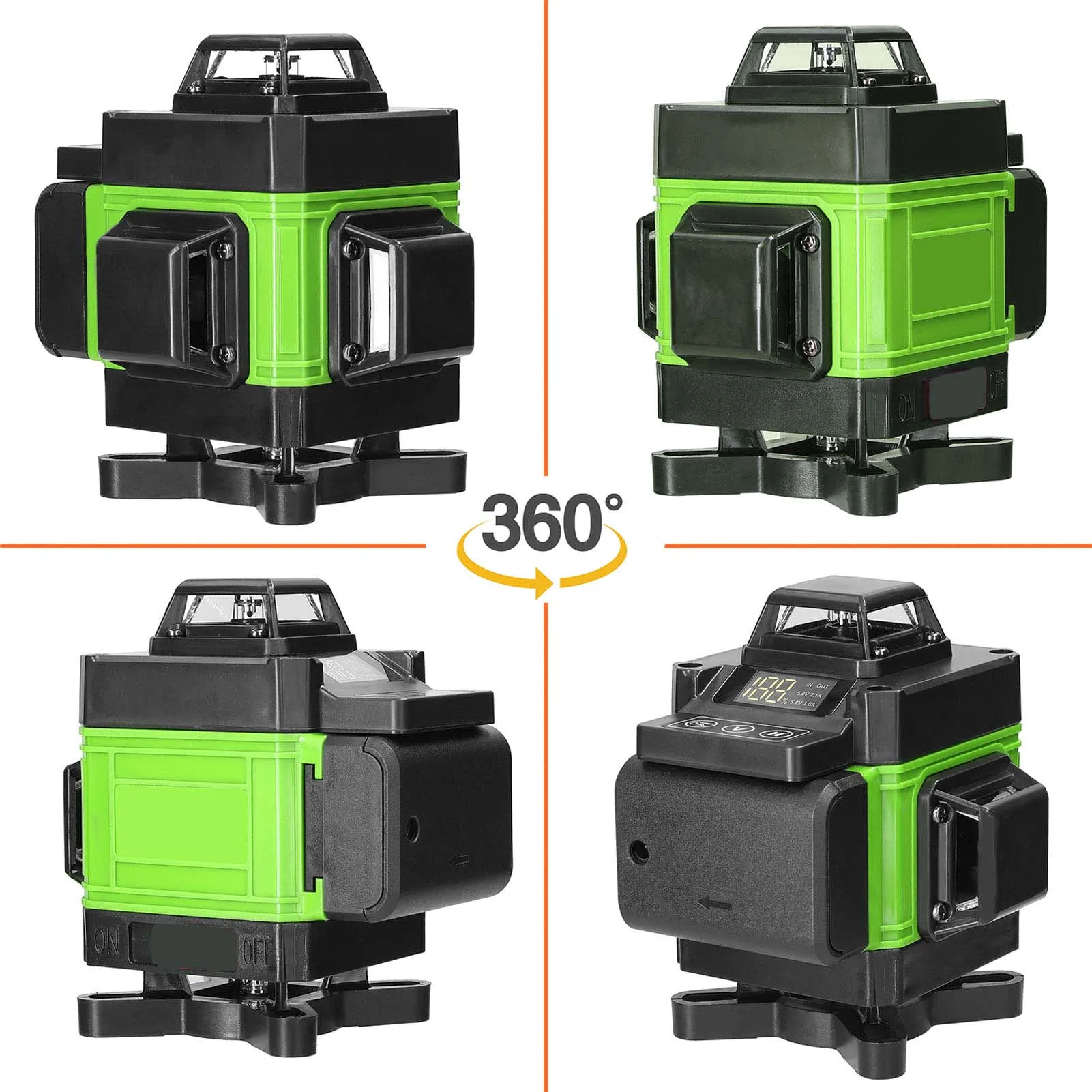 

Light 360° And Level Laser 16/12 Laser Level Horizontal Inclined Green Vertical /8 Site Lines Laser Instrument Measuring