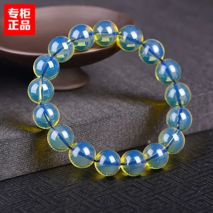 Браслеты в доминиканском стиле с очисткой воды голубой Янтарь одинарный круг