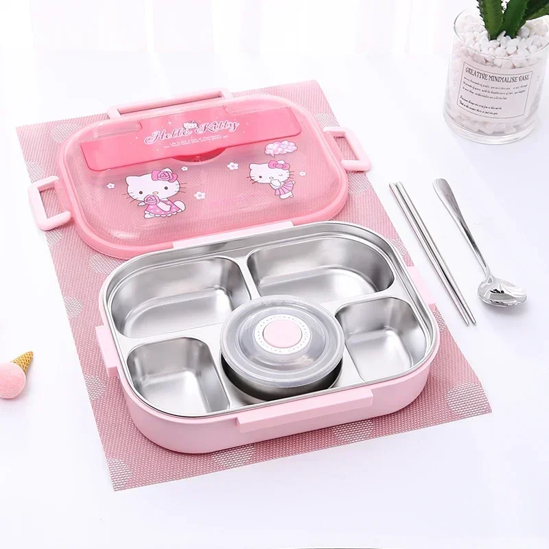 Ланч-бокс HelloKitty Kuromi милый аниме детский студенческий пригородный ланч-бокс из