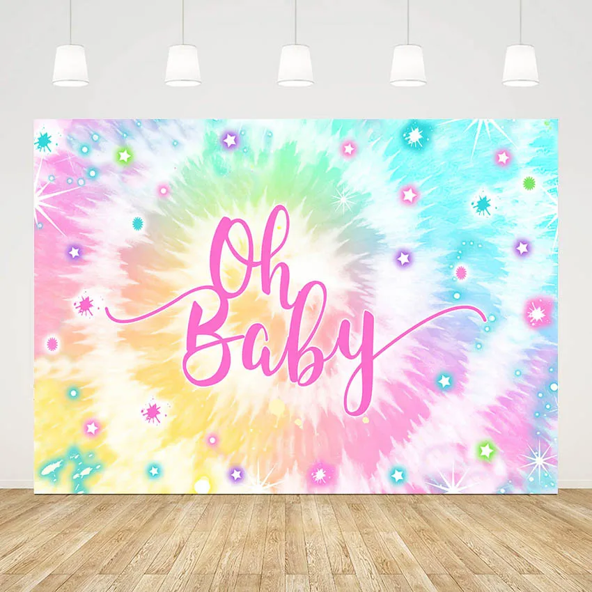 

Mehofond Oh Baby First Birthday Backdrop Colorful Stars Photography Background Newborn 1st Cake Smash Portrait Photo Studio Prop