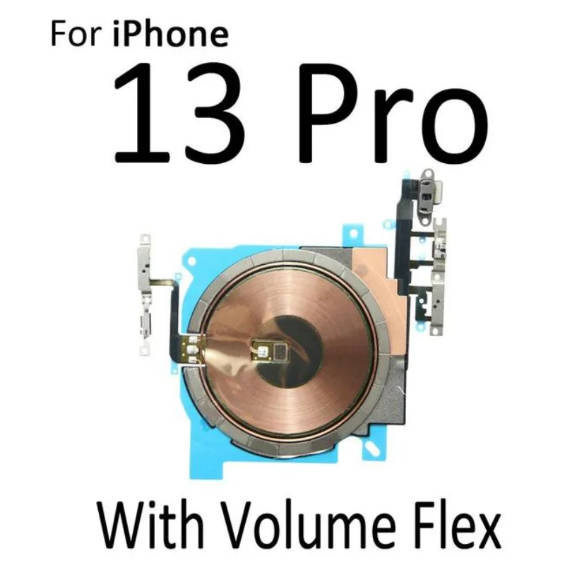 Wireless Charging Chip Parts Replacement Charger Panel Coil NFC Flex Cable With Volume Button For iPhone 13 mini Pro Max |