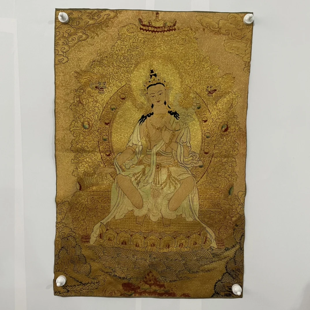 

Free Delivery China Elaborate Silk Embroidery Luck“Bodhisattva Buddha”Geomantic Thangka Painting Mural Household Decoration#127
