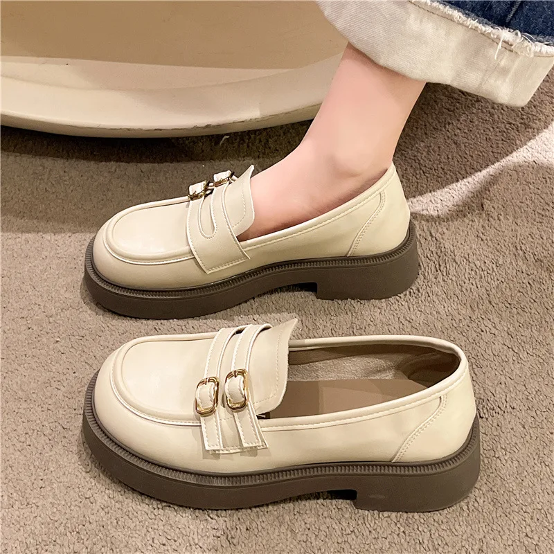 

Мягкие женские туфли дерби, модные кроссовки в британском стиле, на платформе, без шнуровки, с круглым носком, на плоской подошве, повседневные женские кроссовки с закрытым носком