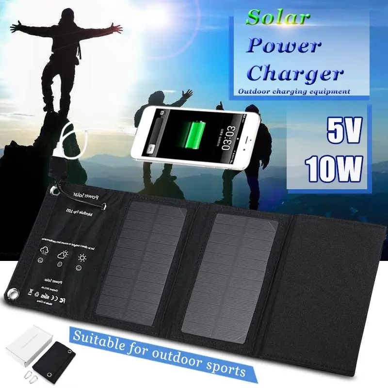 

Водонепроницаемая складная солнечная панель с зарядным устройством, 10 Вт, 5 В