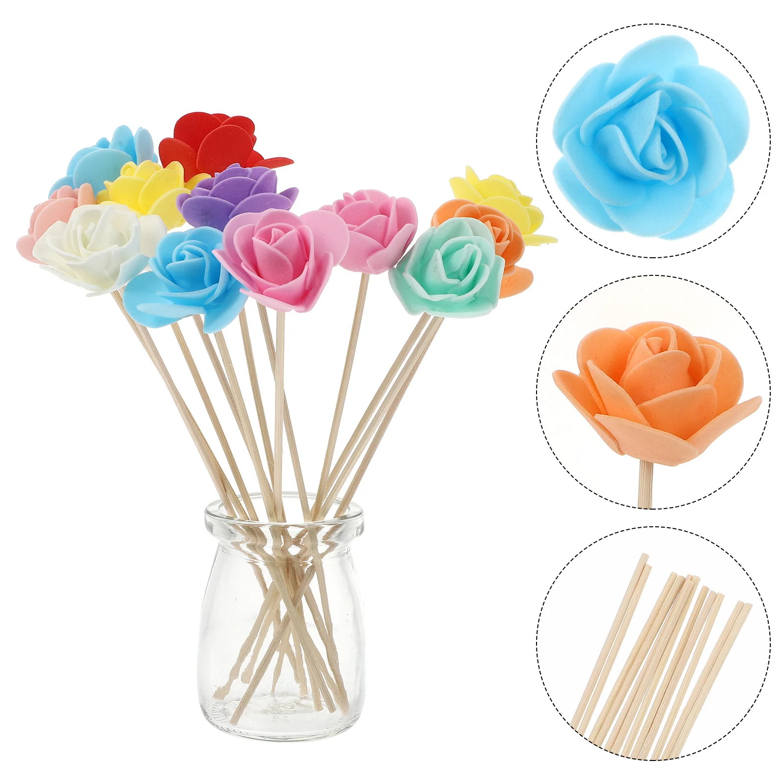 

Diffuser Sticks Flower Reed Aroma Oil Stick Reeds Essential Volatile Wood Aromatherapy Scent Set Floral Rattanrefill Rose Wick