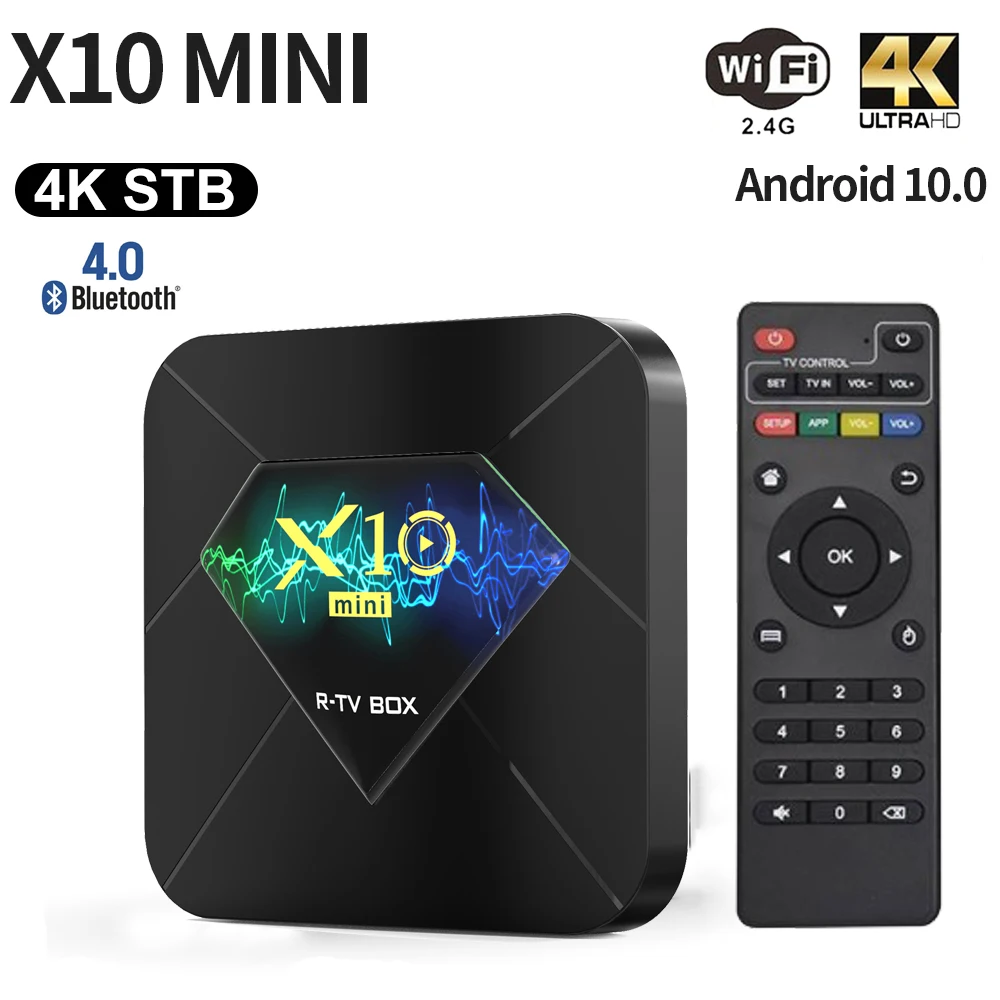 

Android 10 Smart TV BOX 2GB 16GB X10 MINI Allwinner H313 Quad Core 2.4G WIFI BT4.1 4K 3D Set Top Box HD Media Player PK X96 q