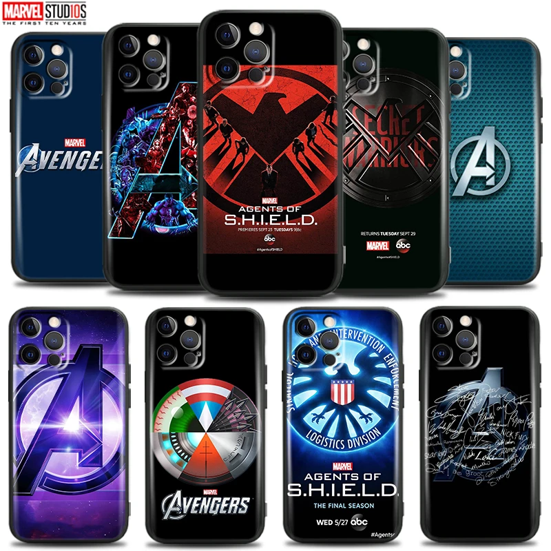 

Avengers Logo For Apple iPhone 13 12 11 Pro Mini X XR XS Max SE 5 5s 6 6S 7 8 Plus Phone Case Coque Back Liquid Silicon Carcasa