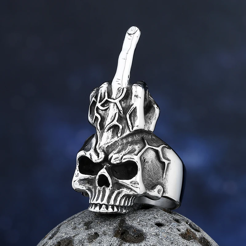 Модное кольцо из нержавеющей стали с дизайном черепа полированные мужские