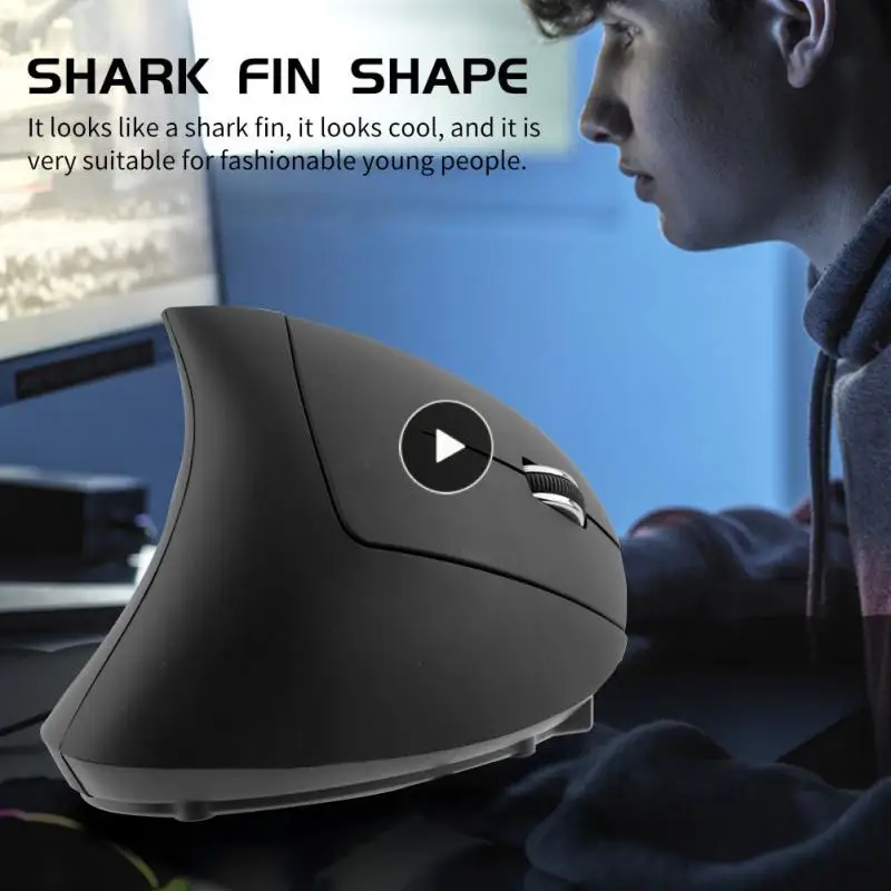 

Usb Vertical Mouse Mice Vertical 2.4g New Upright Mouse Mouse Gaming Cool Shark Right Hand 1600dpi Charging Creative Ergonomic