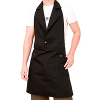 waiter men women apron adjustable beauty hair salon nail hotel service pinafore cooking home cleaning baking bib with pockets