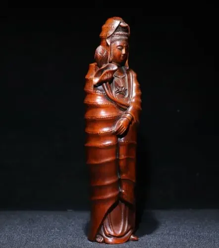 7 8-дюймовая сборная китайская коробка-дерево ручная резьба по дереву буддизм