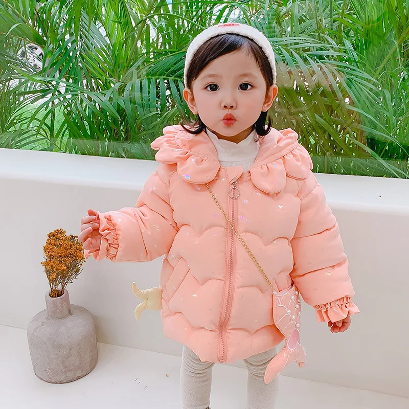 

Baby Down Jackets Winter Girl Sweater Padded Jacket Velvet Hooded Jackets Thickened Warm Coats Cartoon Infant Children Outerwear